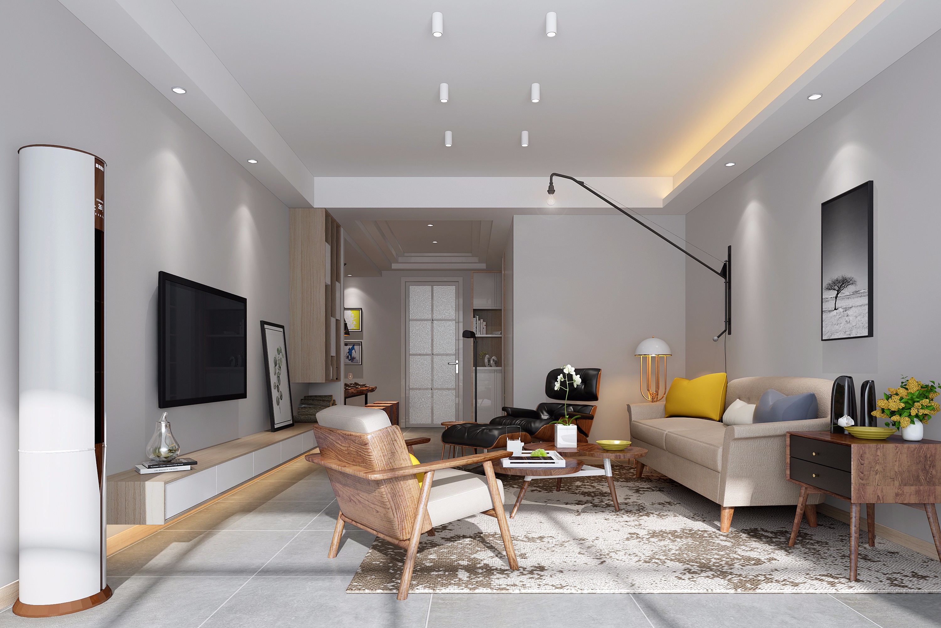 75㎡原木风loft